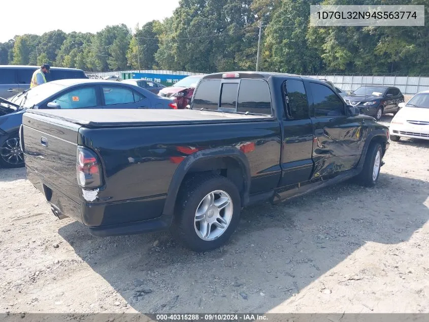 2004 Dodge Dakota Sport VIN: 1D7GL32N94S563774 Lot: 40315288