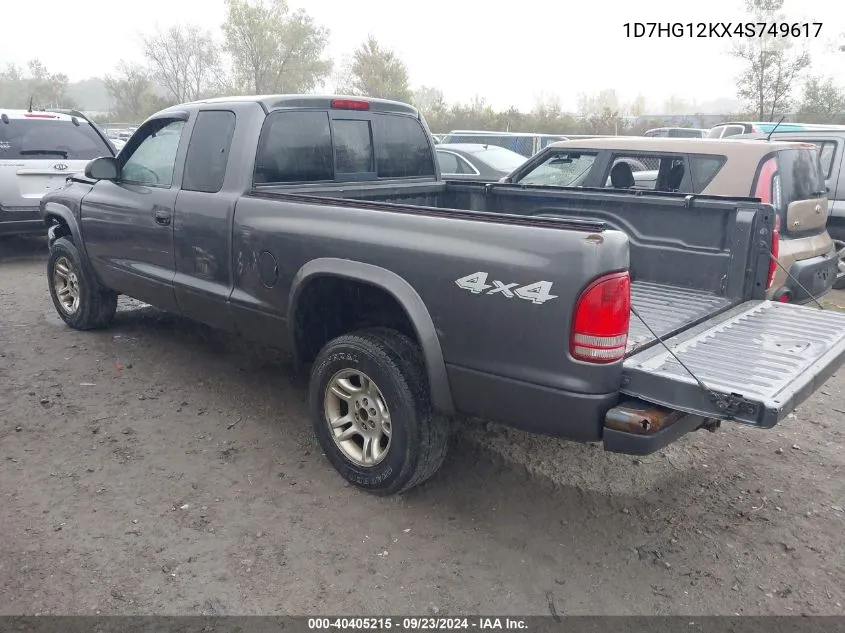 2004 Dodge Dakota Sxt VIN: 1D7HG12KX4S749617 Lot: 40405215