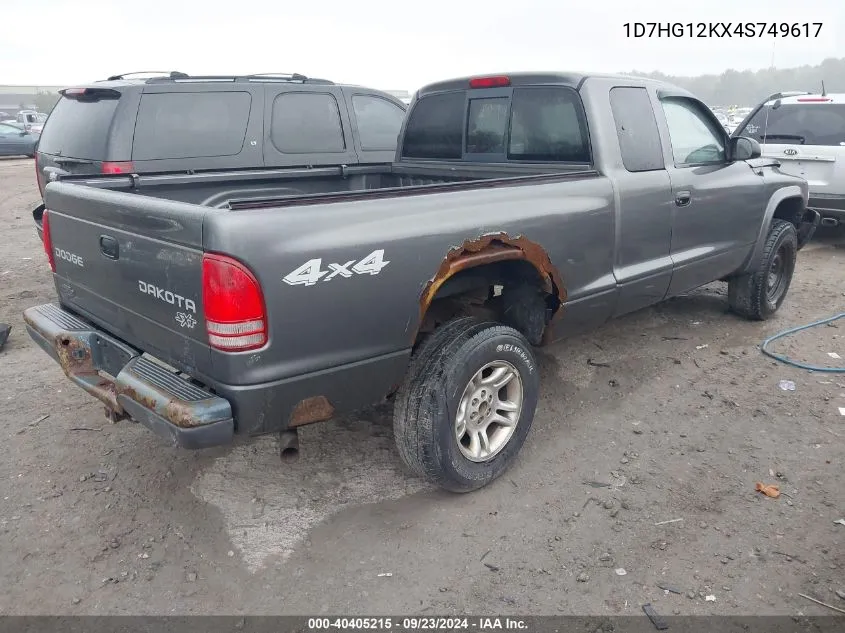 2004 Dodge Dakota Sxt VIN: 1D7HG12KX4S749617 Lot: 40405215