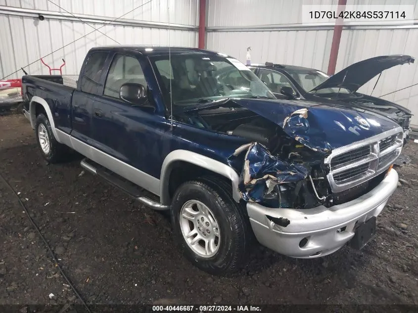 2004 Dodge Dakota Slt VIN: 1D7GL42K84S537114 Lot: 40446687