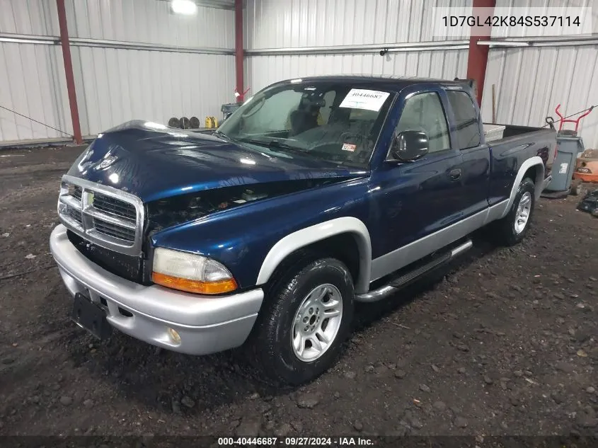 2004 Dodge Dakota Slt VIN: 1D7GL42K84S537114 Lot: 40446687