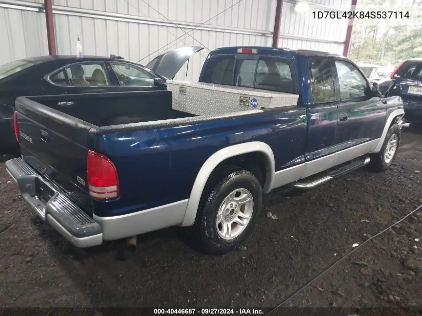 2004 Dodge Dakota Slt VIN: 1D7GL42K84S537114 Lot: 40446687