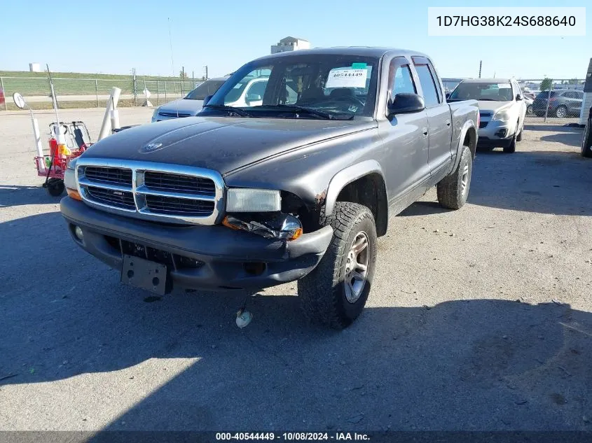 2004 Dodge Dakota Sport/Sxt VIN: 1D7HG38K24S688640 Lot: 40544449