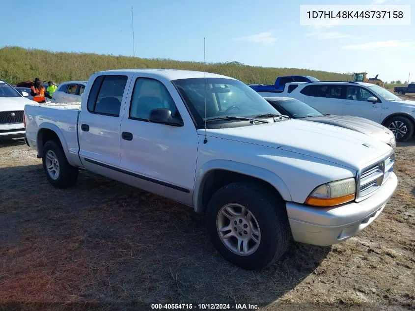 2004 Dodge Dakota Quad Slt VIN: 1D7HL48K44S737158 Lot: 40554715