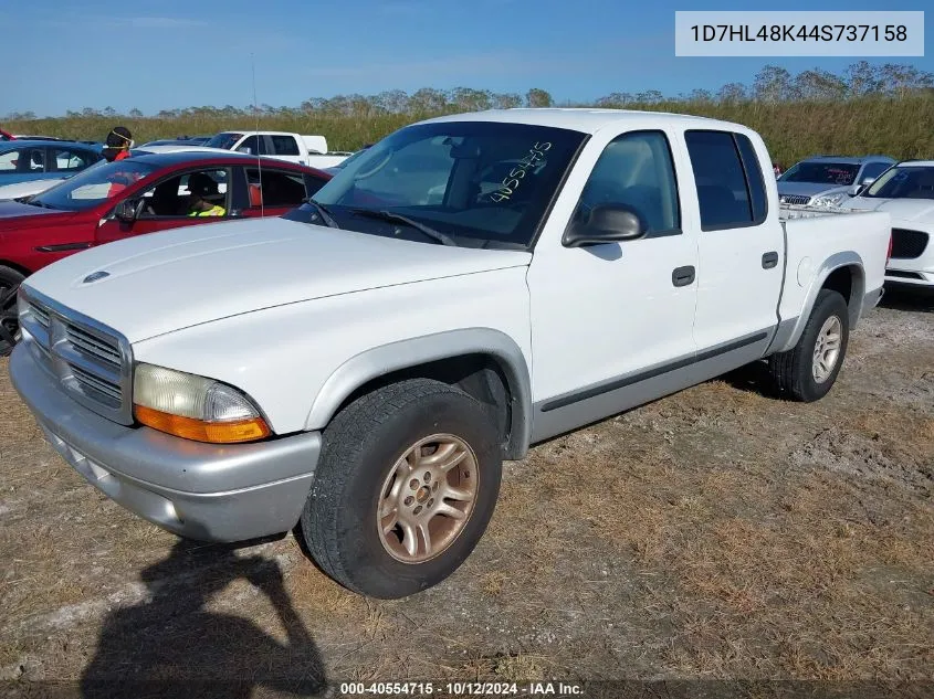 2004 Dodge Dakota Quad Slt VIN: 1D7HL48K44S737158 Lot: 40554715