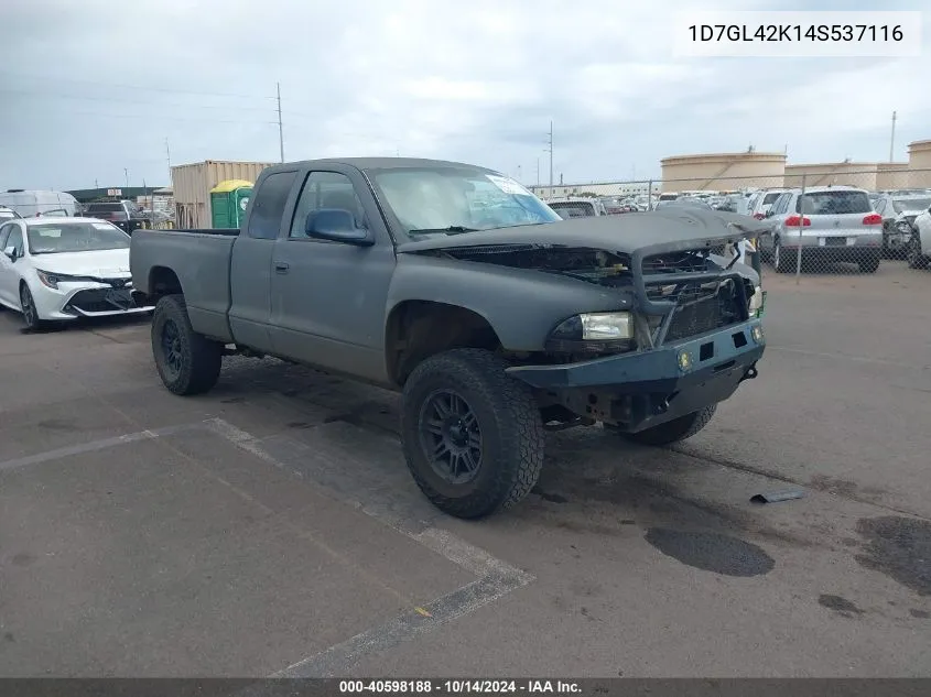 2004 Dodge Dakota Slt VIN: 1D7GL42K14S537116 Lot: 40598188