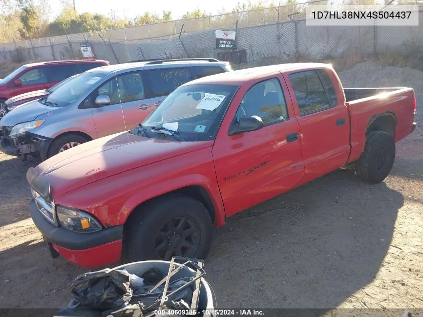 2004 Dodge Dakota Sport/Sxt VIN: 1D7HL38NX4S504437 Lot: 40609386