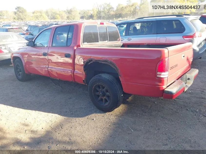 2004 Dodge Dakota Sport/Sxt VIN: 1D7HL38NX4S504437 Lot: 40609386