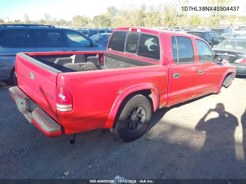 2004 Dodge Dakota Sport/Sxt VIN: 1D7HL38NX4S504437 Lot: 40609386