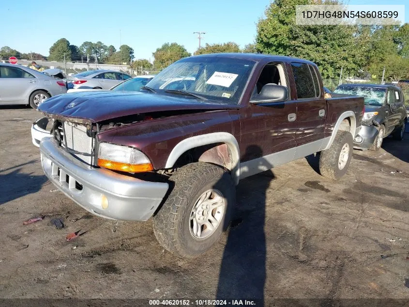 2004 Dodge Dakota Slt VIN: 1D7HG48N54S608599 Lot: 40620152