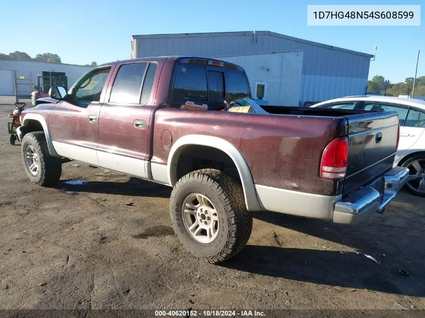 2004 Dodge Dakota Slt VIN: 1D7HG48N54S608599 Lot: 40620152