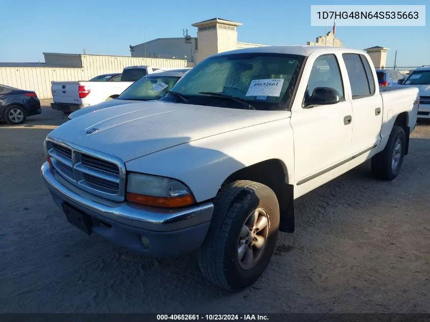 2004 Dodge Dakota Slt VIN: 1D7HG48N64S535663 Lot: 40652661