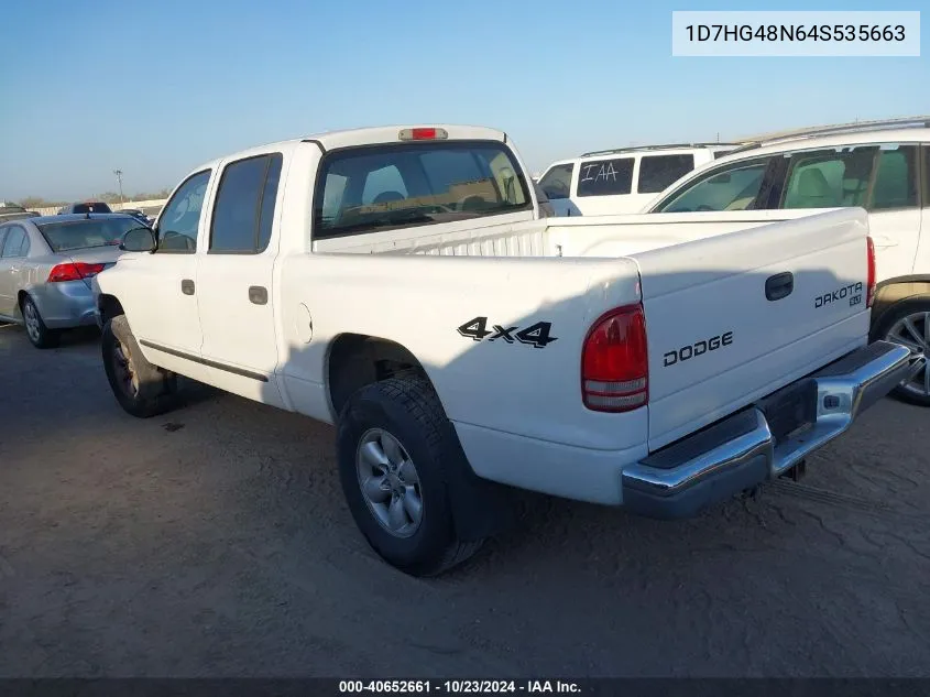 2004 Dodge Dakota Slt VIN: 1D7HG48N64S535663 Lot: 40652661