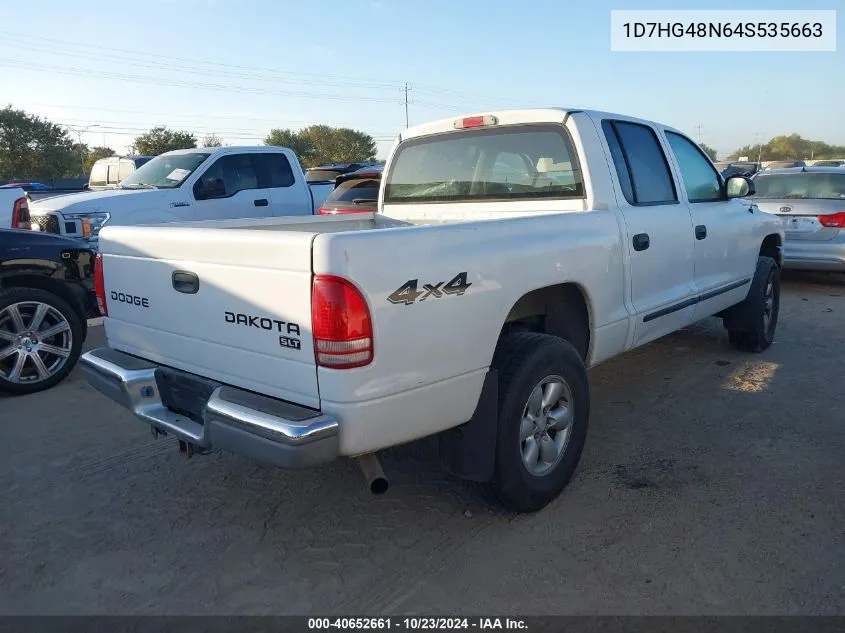 1D7HG48N64S535663 2004 Dodge Dakota Slt