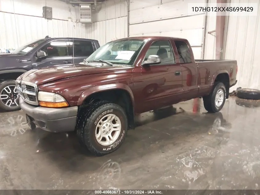 2004 Dodge Dakota VIN: 1D7HG12KX4S699429 Lot: 40663677