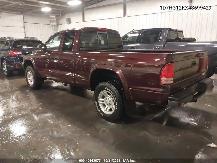 2004 Dodge Dakota VIN: 1D7HG12KX4S699429 Lot: 40663677