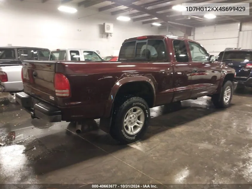 2004 Dodge Dakota VIN: 1D7HG12KX4S699429 Lot: 40663677