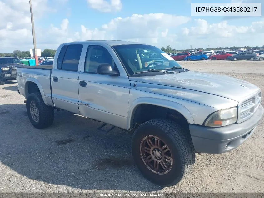 2004 Dodge Dakota Sport/Sxt VIN: 1D7HG38KX4S580217 Lot: 40672160