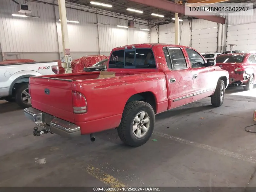 2004 Dodge Dakota Slt VIN: 1D7HL48N04S602267 Lot: 40682563