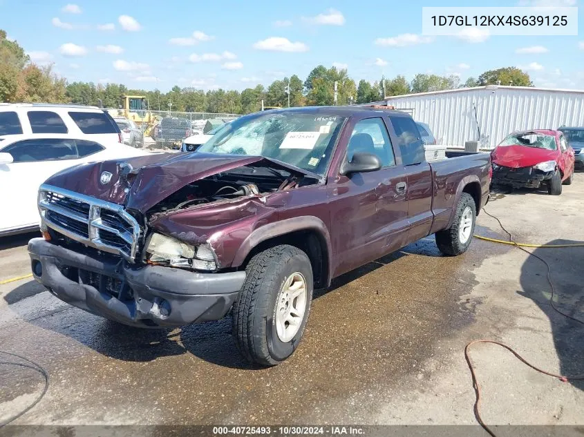 2004 Dodge Dakota VIN: 1D7GL12KX4S639125 Lot: 40725493