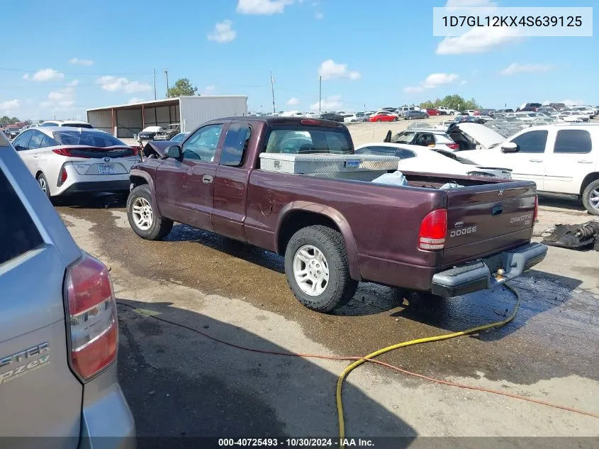 2004 Dodge Dakota VIN: 1D7GL12KX4S639125 Lot: 40725493