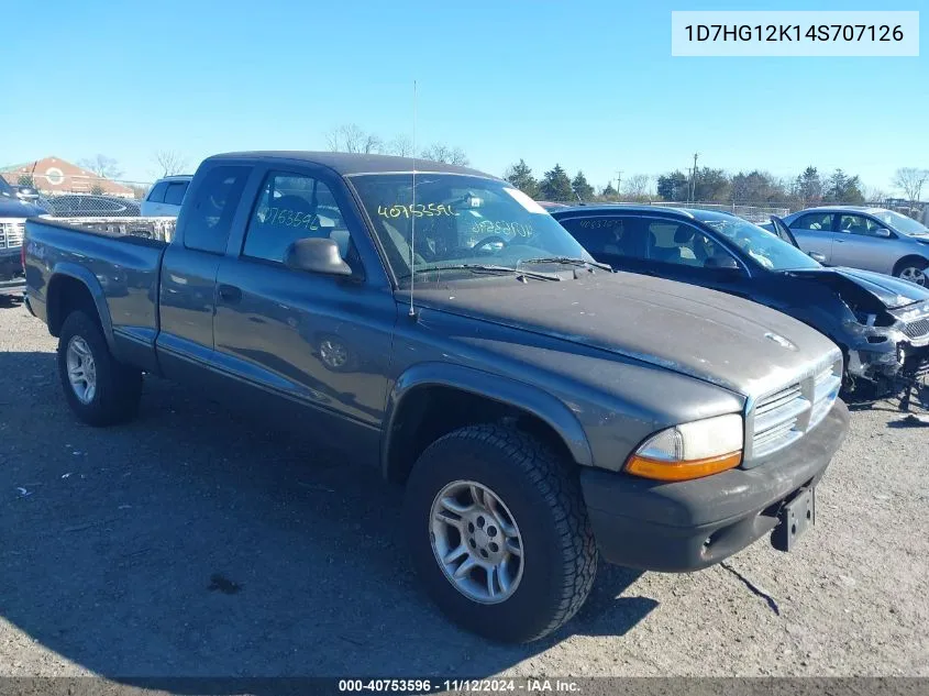 2004 Dodge Dakota VIN: 1D7HG12K14S707126 Lot: 40753596