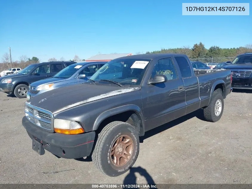 2004 Dodge Dakota VIN: 1D7HG12K14S707126 Lot: 40753596