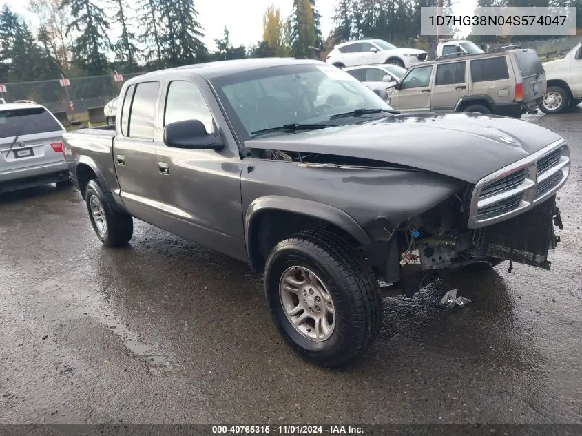 2004 Dodge Dakota Sport/Sxt VIN: 1D7HG38N04S574047 Lot: 40765315