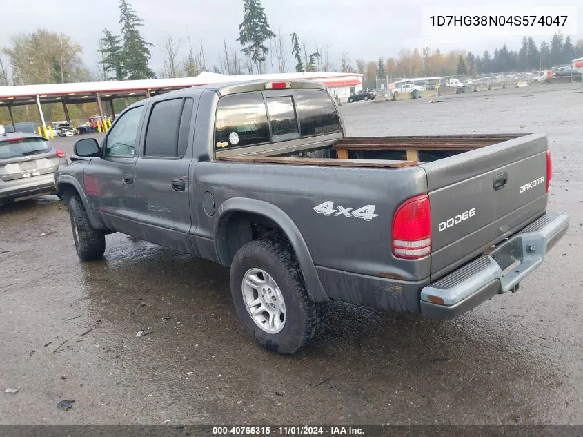 2004 Dodge Dakota Sport/Sxt VIN: 1D7HG38N04S574047 Lot: 40765315