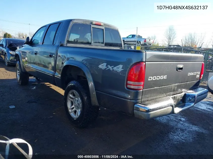 2004 Dodge Dakota Slt VIN: 1D7HG48NX4S632137 Lot: 40803856