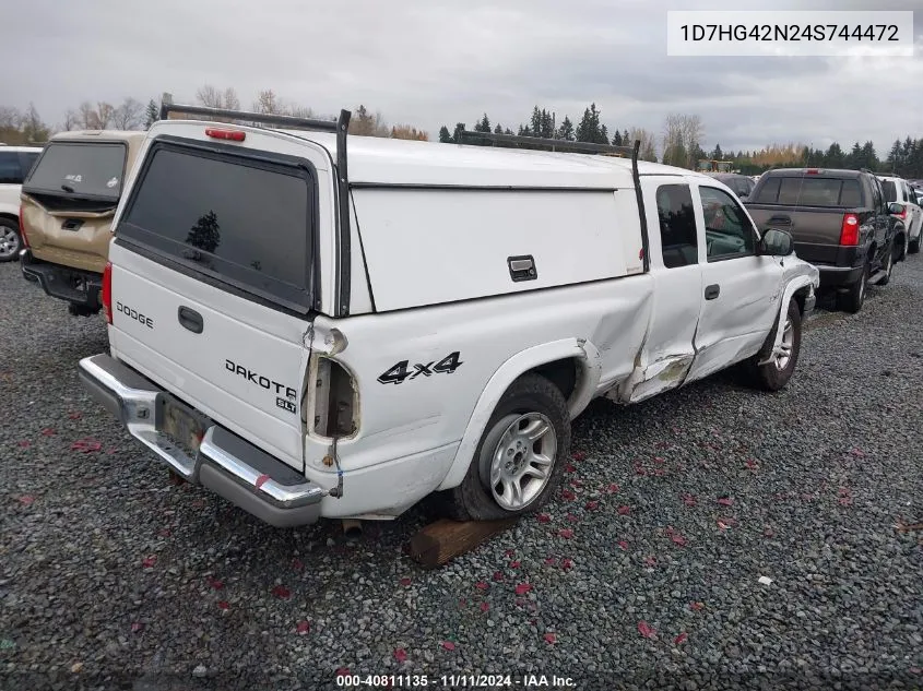 2004 Dodge Dakota Slt VIN: 1D7HG42N24S744472 Lot: 40811135