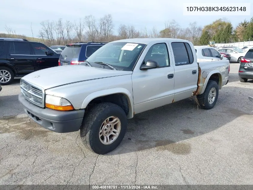 2004 Dodge Dakota Sport/Sxt VIN: 1D7HG38K34S623148 Lot: 40818751