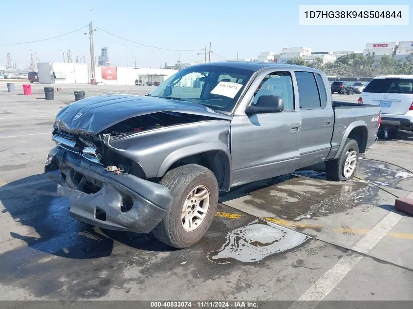 2004 Dodge Dakota Sport/Sxt VIN: 1D7HG38K94S504844 Lot: 40833074