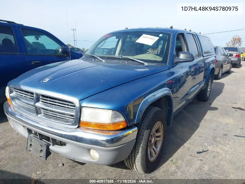 2004 Dodge Dakota Slt VIN: 1D7HL48K94S780975 Lot: 40917055