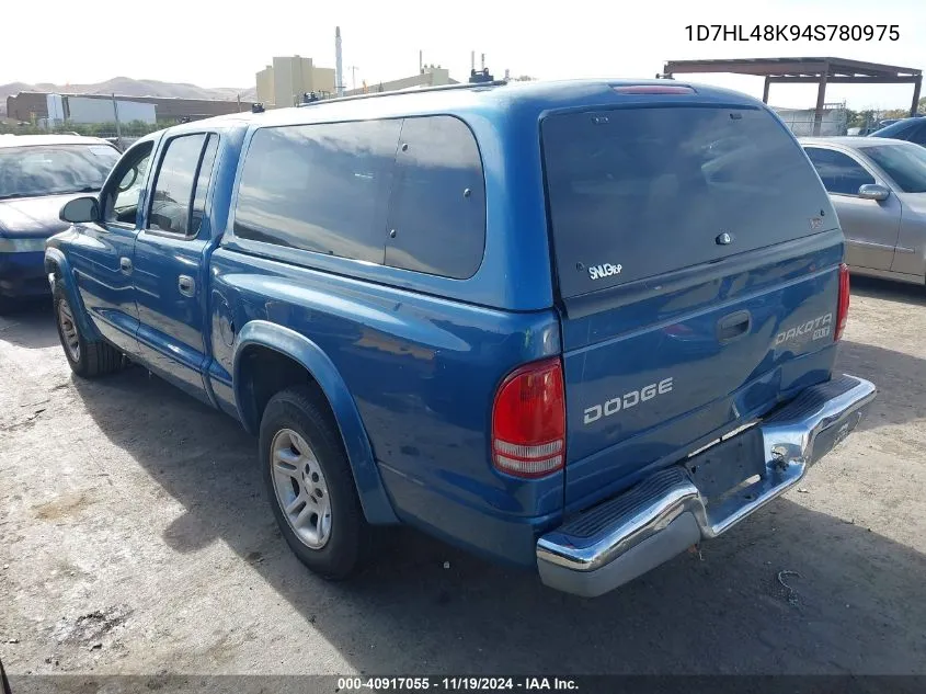 2004 Dodge Dakota Slt VIN: 1D7HL48K94S780975 Lot: 40917055