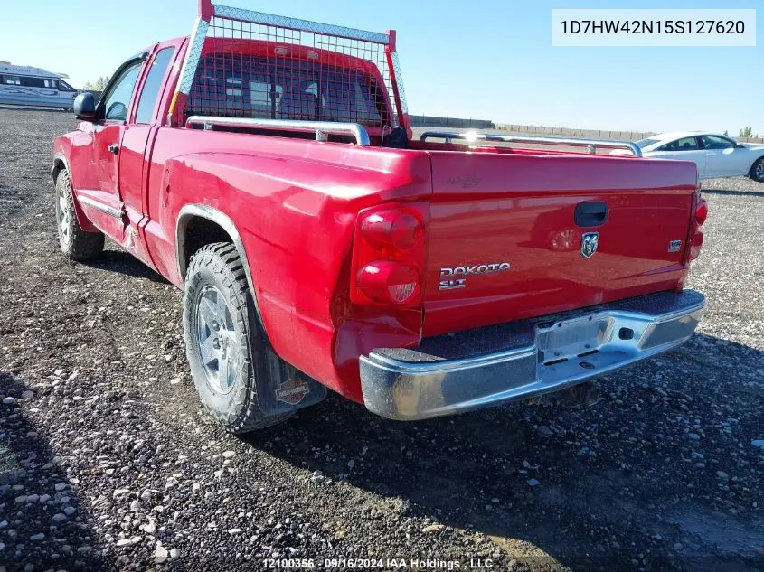 2005 Dodge Dakota Slt VIN: 1D7HW42N15S127620 Lot: 12100356