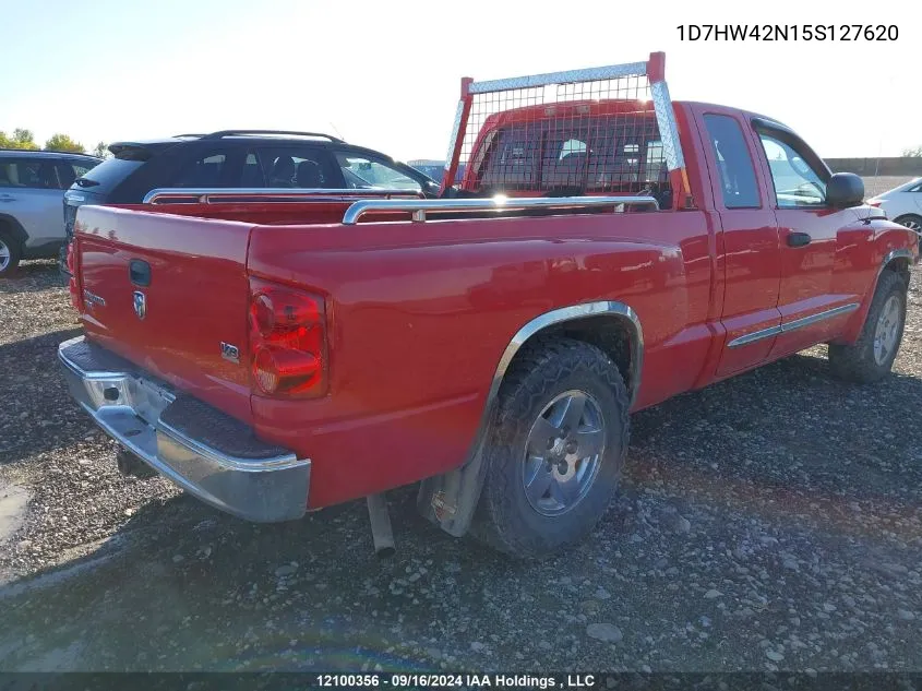 2005 Dodge Dakota Slt VIN: 1D7HW42N15S127620 Lot: 12100356