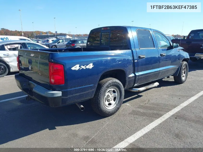 2005 Dodge Dakota St VIN: 1FTBF2B63KEF47385 Lot: 37911690