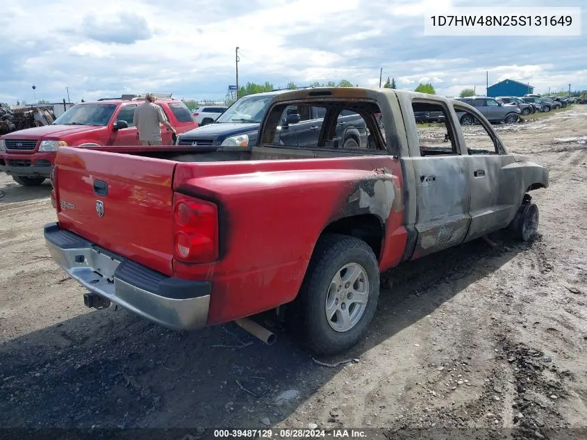 2005 Dodge Dakota Slt VIN: 1D7HW48N25S131649 Lot: 39487129