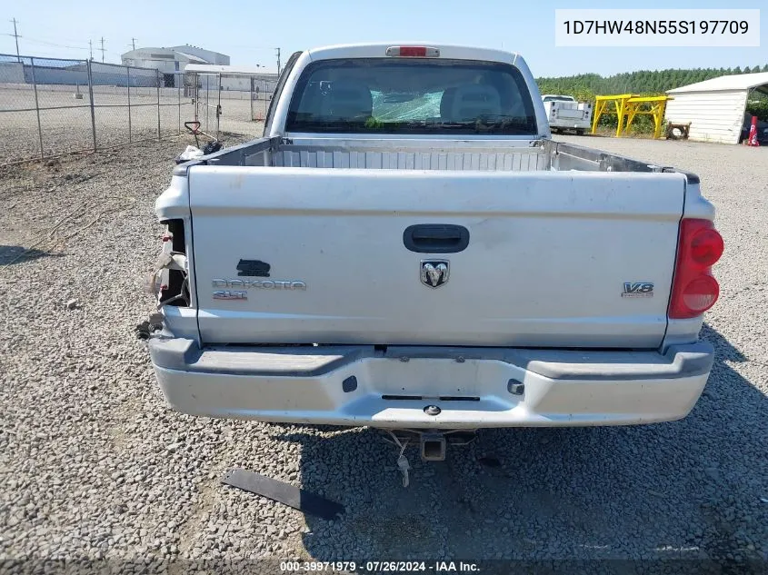 2005 Dodge Dakota Slt VIN: 1D7HW48N55S197709 Lot: 39971979