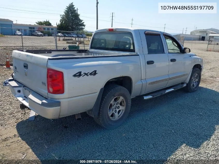 2005 Dodge Dakota Slt VIN: 1D7HW48N55S197709 Lot: 39971979