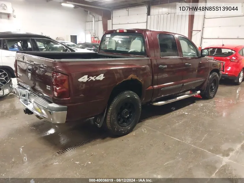 2005 Dodge Dakota Slt VIN: 1D7HW48N85S139044 Lot: 40036019