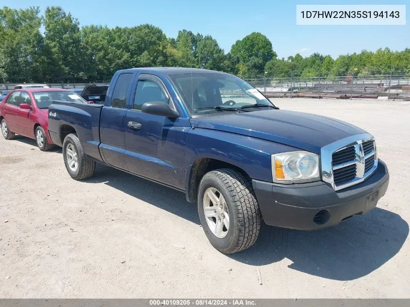 2005 Dodge Dakota St VIN: 1D7HW22N35S194143 Lot: 40109205