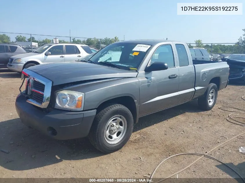 2005 Dodge Dakota St VIN: 1D7HE22K95S192275 Lot: 40207668