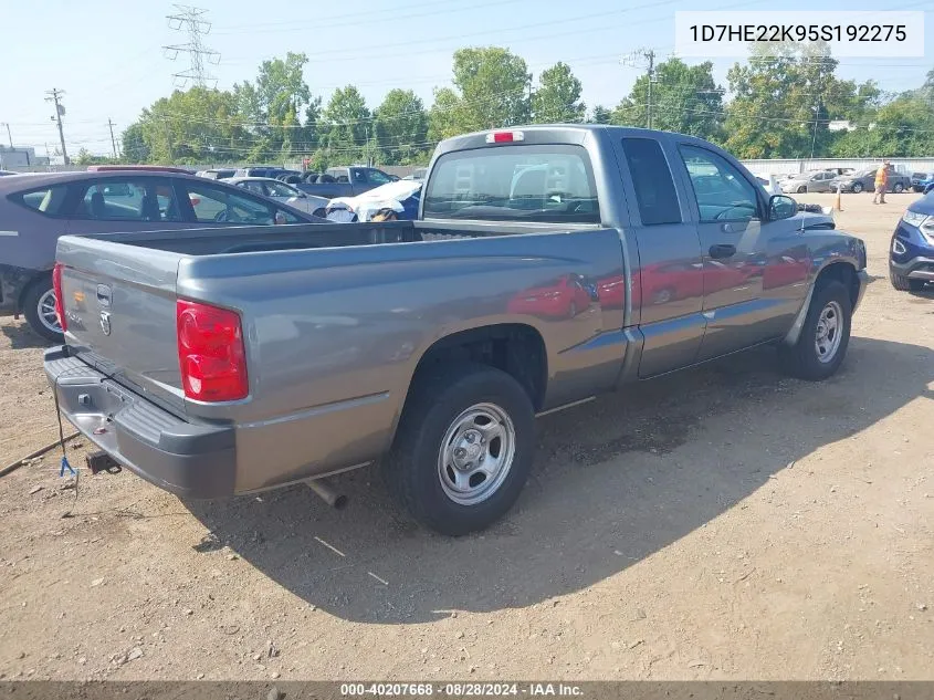 2005 Dodge Dakota St VIN: 1D7HE22K95S192275 Lot: 40207668