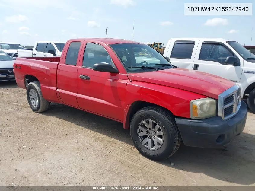 2005 Dodge Dakota Slt VIN: 1D7HW42K15S342940 Lot: 40330676