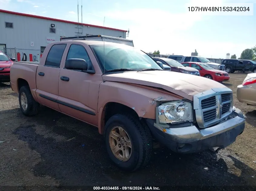 2005 Dodge Dakota Slt VIN: 1D7HW48N15S342034 Lot: 40334455