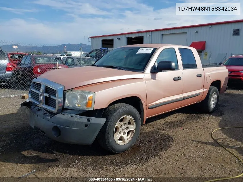 2005 Dodge Dakota Slt VIN: 1D7HW48N15S342034 Lot: 40334455