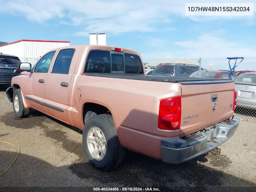 2005 Dodge Dakota Slt VIN: 1D7HW48N15S342034 Lot: 40334455