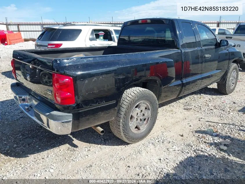 2005 Dodge Dakota Slt VIN: 1D7HE42N85S183220 Lot: 40422920